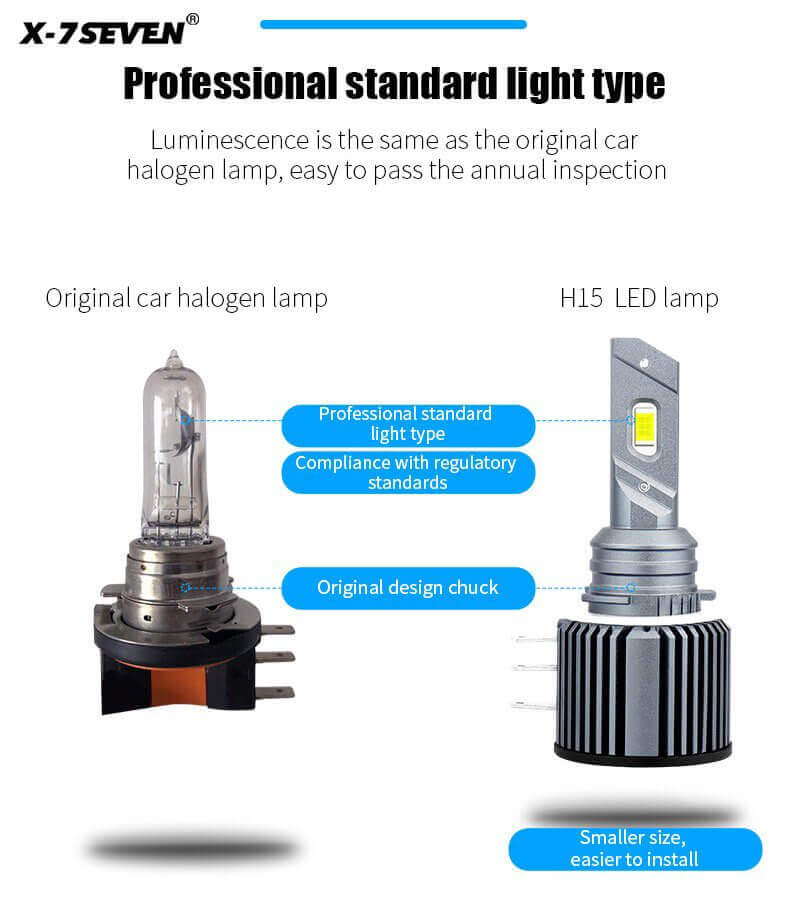 H15 LED Headlight Bulbs 6500k 4800LM PAIR