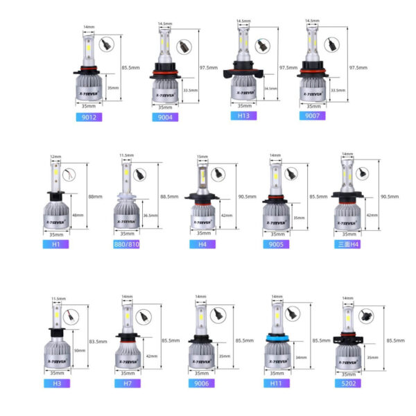 X-S2pro Series 70W 7000LM LED Headlight Bulbs