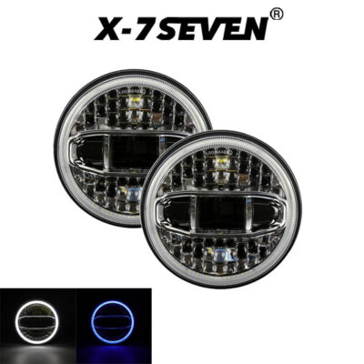 7 Inch Hi-Lo Beam LED Headlights with Blue/white DRL For Jeep Wrangler Motorcycle