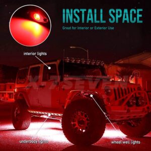 2 PCS/SET Pure Red LED Rock Light