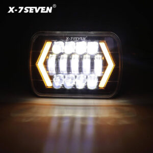 5x7 inch 45W LED Headlight DRL White-Turn Signal Yellow-For any car with sealed 5x7 Lamp