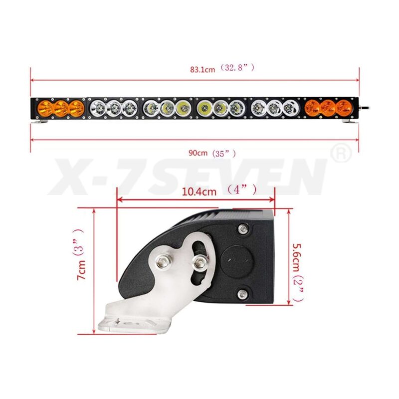 32 inch X-SLIM Light Bar -- Cree Combo Projector -- Single Row Amber/White - Image 5
