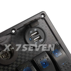 4 Gang USB Toggle On-Off Rocker Switch Panel